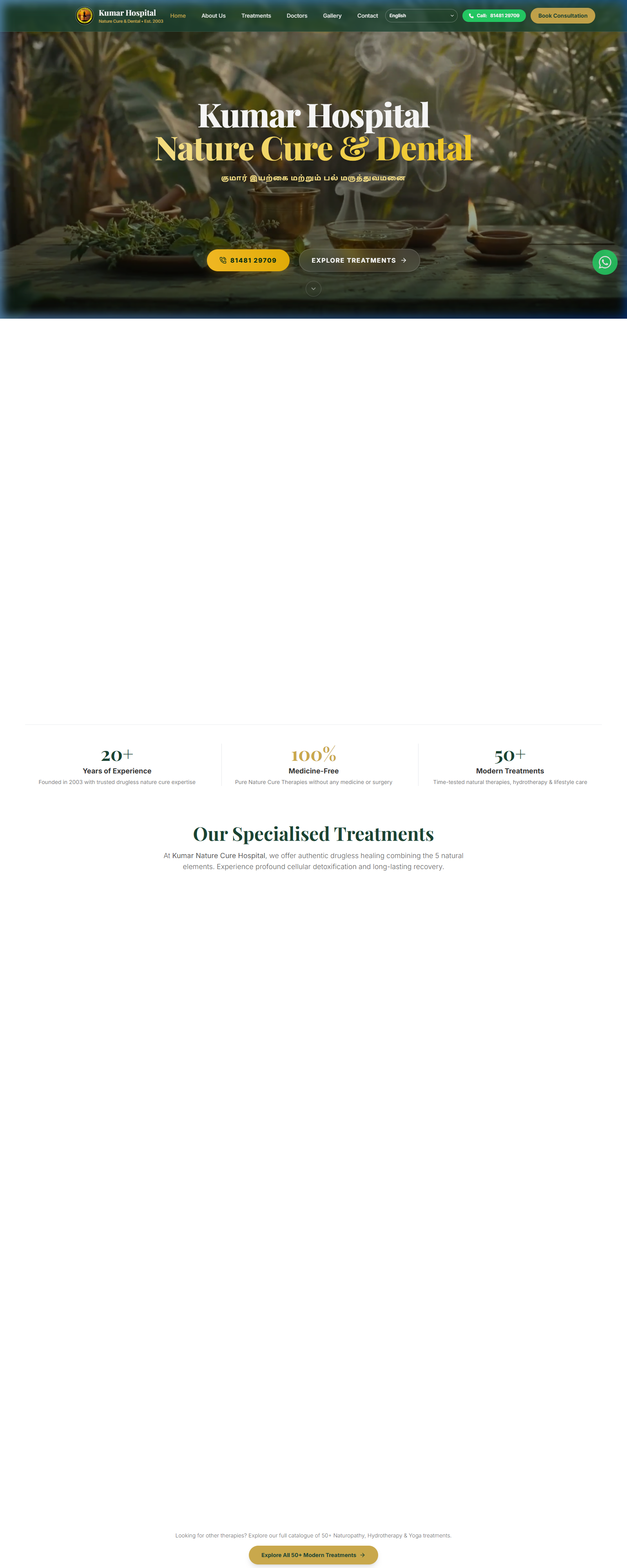 KNCHKarur.com – Kumar Nature Cure Hospital Website by I Info Vision