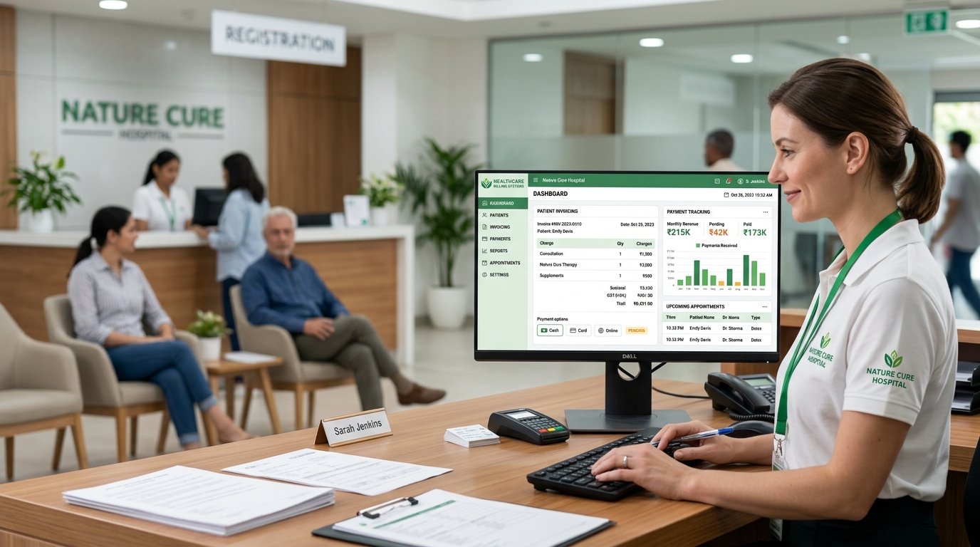 Kumar Hospital Billing Software Dashboard by I Info Vision